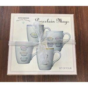 2003 Nancy Green Boston Warehouse Petits 4 Set Of Cupcake Mugs Model 84531 New